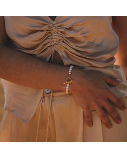 Rachel Entwistle Metallic Ouroboros Pearl Bracelet