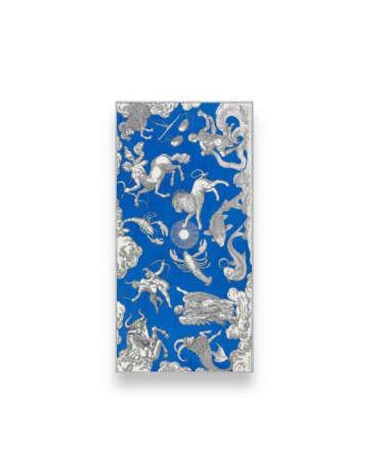 Inoui Edition Blue Scarf 100 Cotton/silk Astrologie X 190 Cm for men