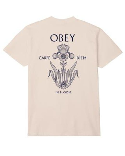 Obey Natural Iris In Bloom T-shirt for men