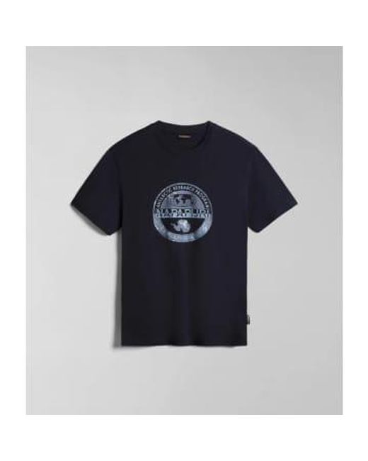 Camiseta bollo en la marina Napapijri de hombre de color Blue
