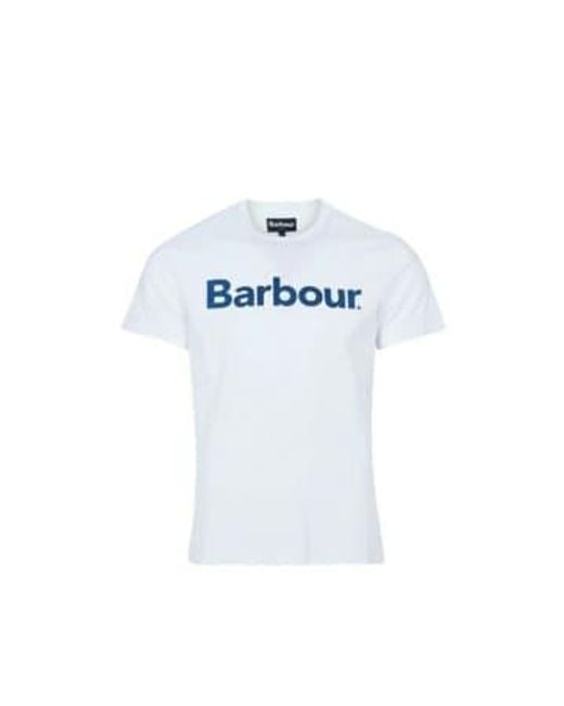 Barbour White Logo Tee S for men