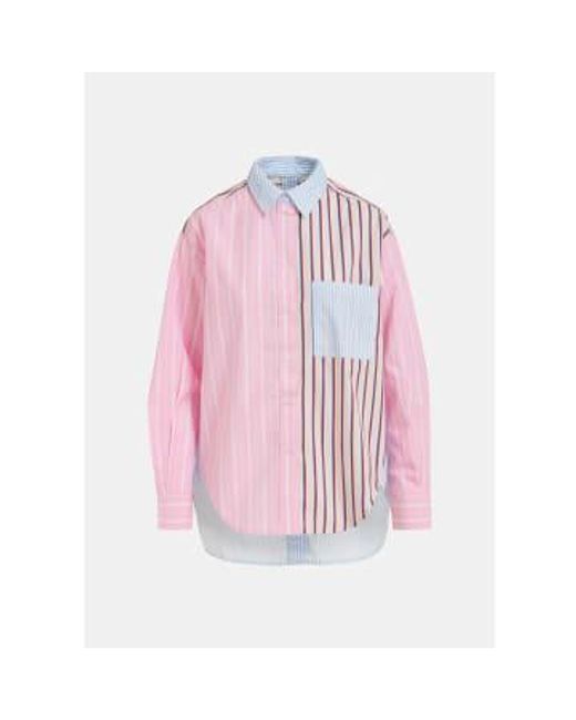 Essentiel Antwerp Pink Famille Patchwork Stripe Shirt Multicolour S