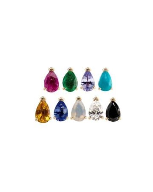 Metier Multicolor Mini Claw Pear Stud 9ct Gold / Sapphire