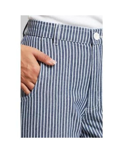 Stripe Vara Workwear Pants di Dedicated in Blue