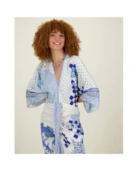 Sophia Kimono Dress Amalfi Coast ME 369 de color Blue