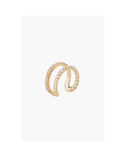 Tutti & Co Metallic Rn335g Braid Ring One Size /