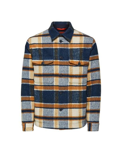 SELECTED Sustainable Iconics Lumber Jacket in Blue for Men - Lyst