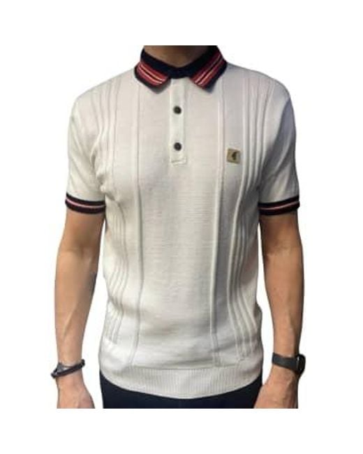 Gabicci Gray Canto Knitted Polo Shirt for men