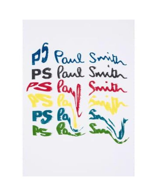 Camiseta gráfica letra manchada col: 01 blanco, tamaño: l Paul Smith de hombre de color White