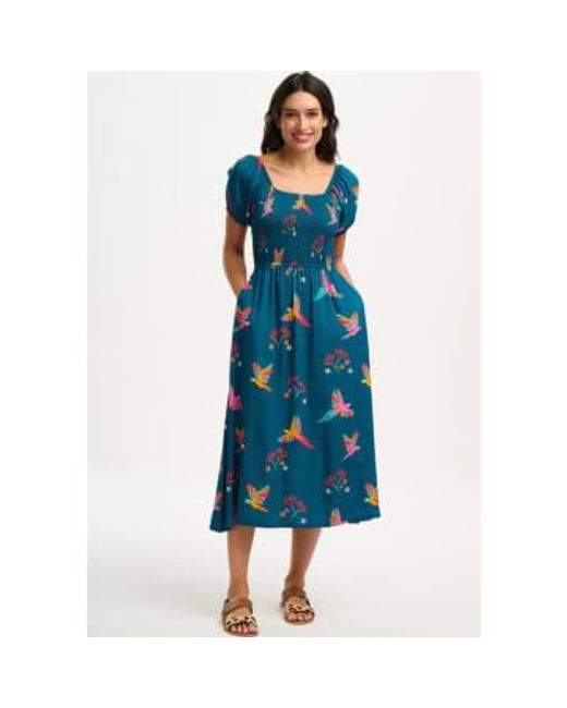 Sugarhill Blue Jolene Shirred Midi Dress