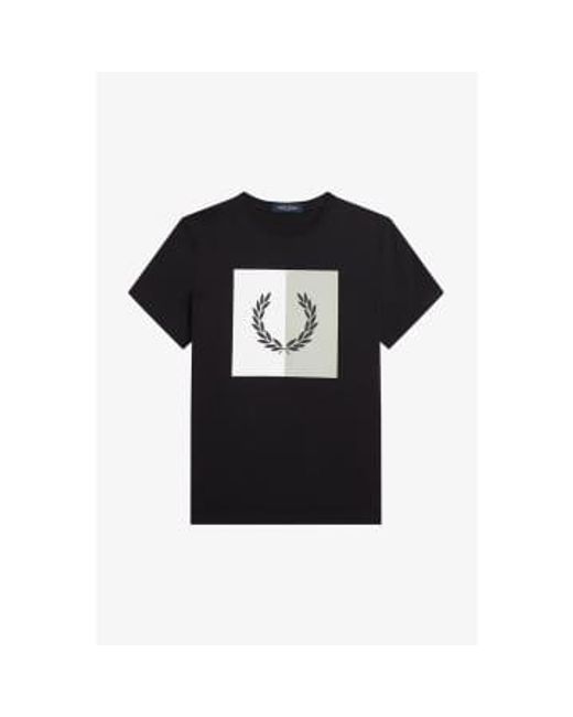 Fred Perry Black Laurel Graphic T Shirt for men