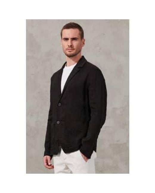 Transit Black Stretch Linen Regular Fit Jacket Large for men