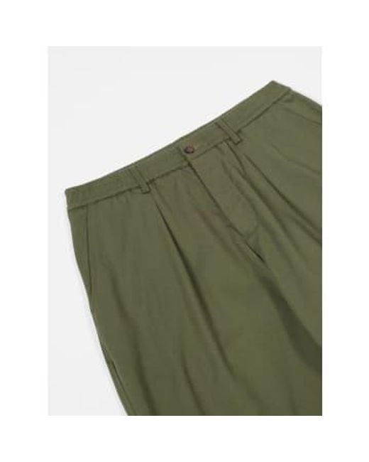 Universal Works Green Pleated Track Pant Light Olive W30 for men