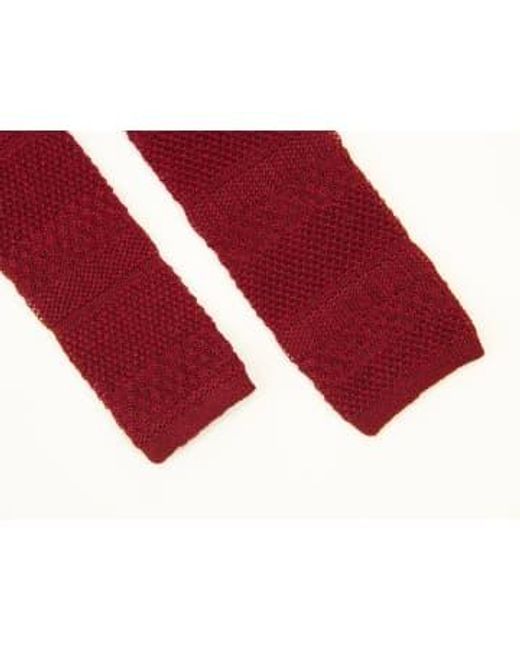 Cravate tricotée à rayures texturées en lin 40 Colori pour homme en coloris Red