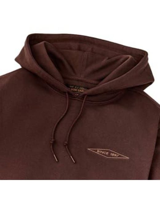Filson Brown Prospector Embroidered Hoodie Diamond Small for men