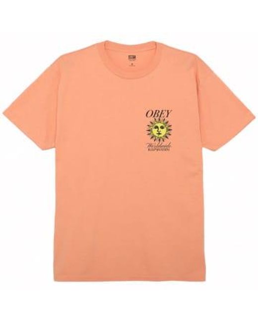 Obey Orange Illumination T-shirt Citrus Medium for men