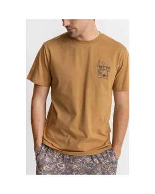 Camel Lull T Shirt di Rhythm in Brown da Uomo