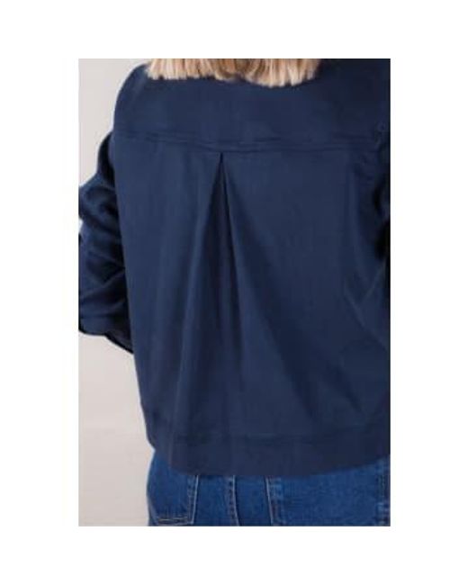 Bella Dahl Blue Flap Pocket Utility Jacket Large