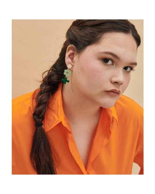 Orelia Green Prado Earrings Méthacrylate