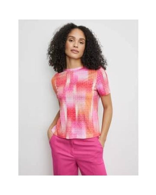 T Shirt With Minimalist Pattern di Gerry Weber in Pink