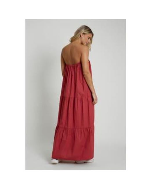 Native Youth Burgundy Bandeau Tiered Maxi Dress Xs