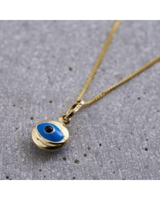 Posh Totty Designs Blue Mini Evil Eye Necklace 9ct