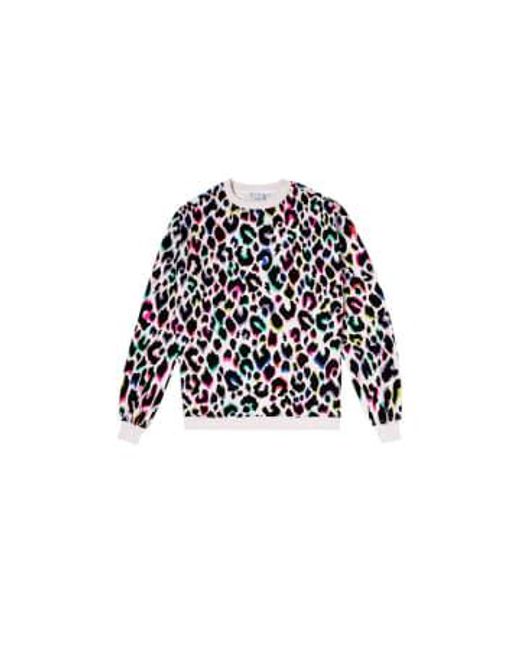 Scamp & Dude Black : Ivory With Rainbow Shadow Leopard Oversized Sweatshirt 8