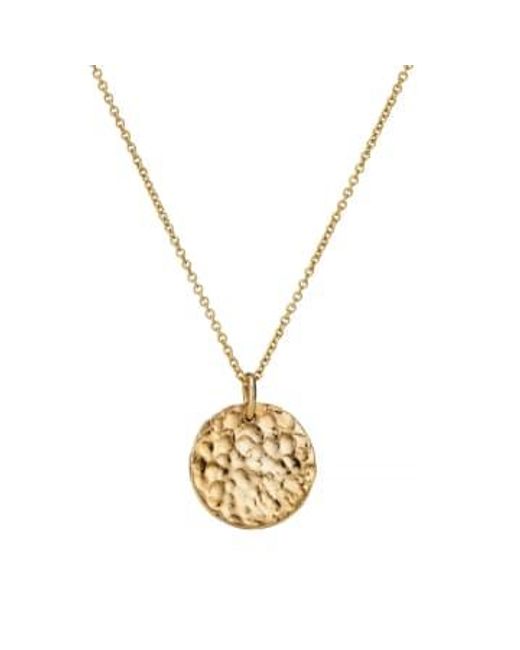 Posh Totty Designs Metallic 18ct Plated Textured Disc Necklace Plated