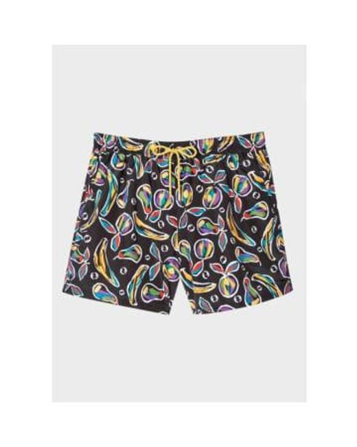 Paul Smith Black Fruit Print Swim Shorts Polyester for men