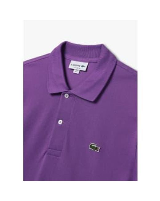 Mens Classic Pique Polo Shirt In di Lacoste in Purple da Uomo