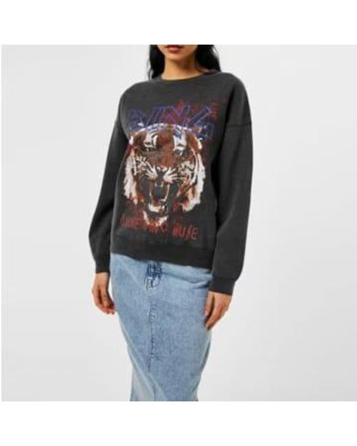 Anine Bing Black Tiger Sweatshirt Xxs /