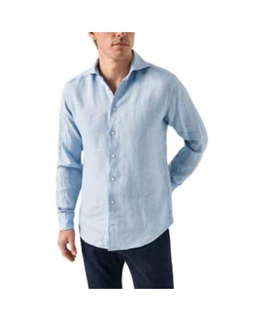 Slim Fit Linen Twill Shirt 10001142926 di Eton of Sweden in Blue da Uomo