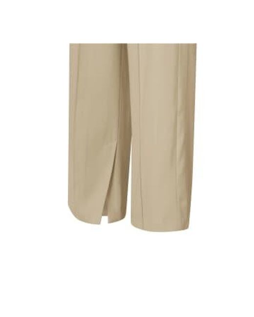 Pantalones pierna ancha arena safari Yaya de color Natural