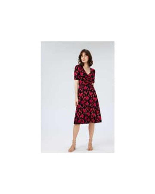 Diane von Furstenberg Red Koren Geometric Reversible Midi Dress Col: M
