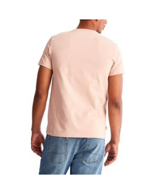 Timberland Dunstan river jersey crew t-shirt – cameo in Pink für Herren