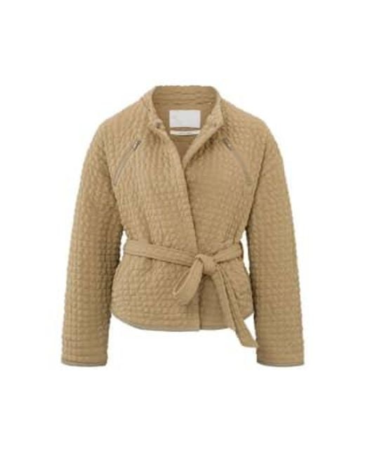 Quilted Jacket With Long Sleeves Tannin di Yaya in Natural