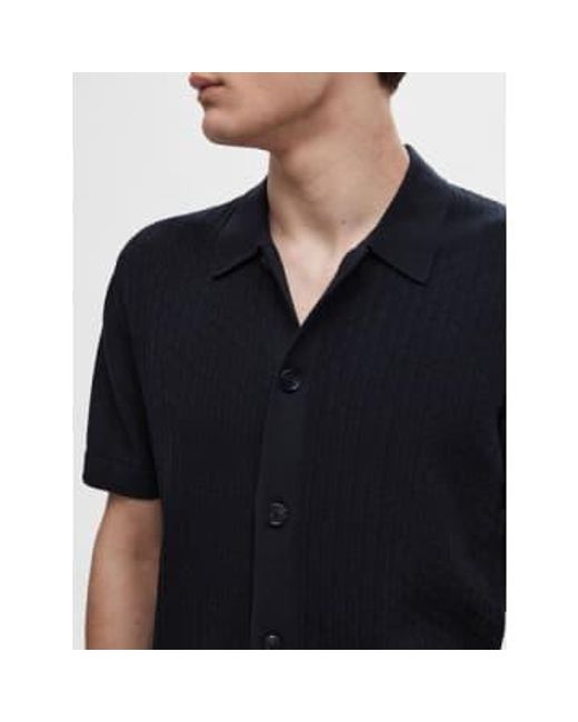 SELECTED Black Struc Cardigan Polo for men