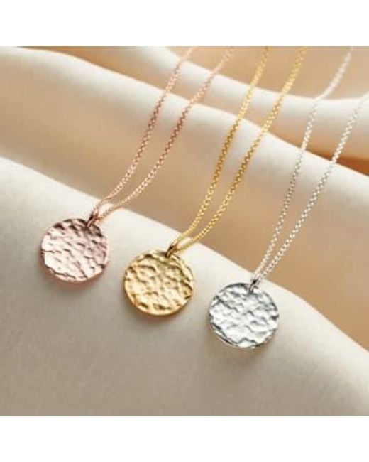 Posh Totty Designs Metallic Gold Plated Textured Disc Necklace Sterling Silver Plated