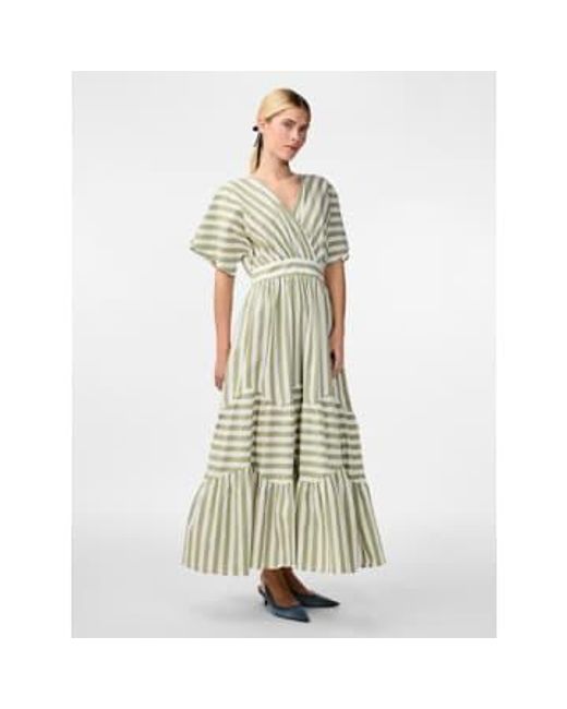 Y.A.S Green Roos Long Striped Dress