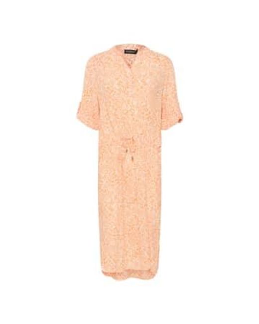 Zaya Dress In Tangerine Ditsy Print di Soaked In Luxury in Pink