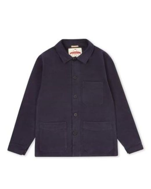 Burrows and Hare Blue Moleskin Workwear Jacket for men