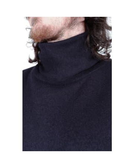 Hannes Roether Blue Boiled Roll Neck Knit Navy Extra Large for men