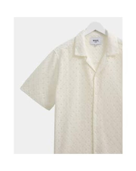 Wax London White Didcot Corded Lace Shirt M for men