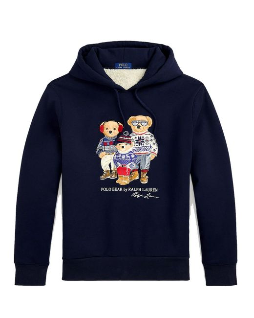 Polo ralph lauren bear hoodie mens hotsell