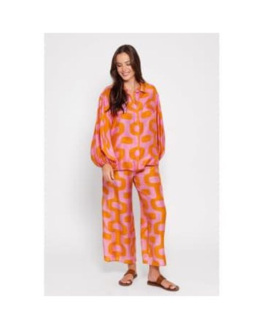 Sundress Joe Geometric Print Trousers Col: Pink/orange, Size: L