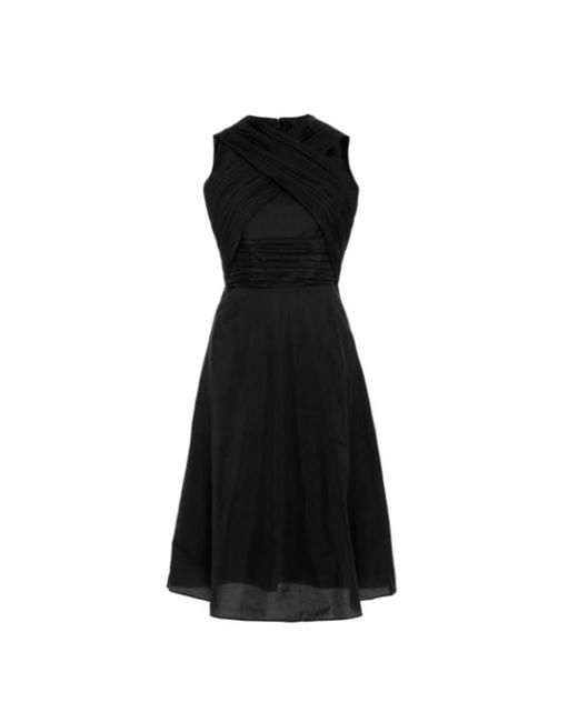 Carven Black Nwot Cross-front Flare Dress