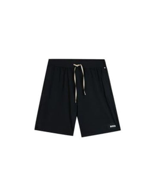 Shorts únicos pajama pijama algodón estirado negro 50515394 001 Boss de hombre de color Black