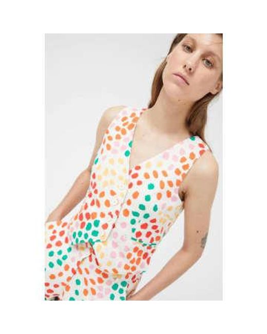 Compañía Fantástica White Macula Polka Dot Waistcoat L