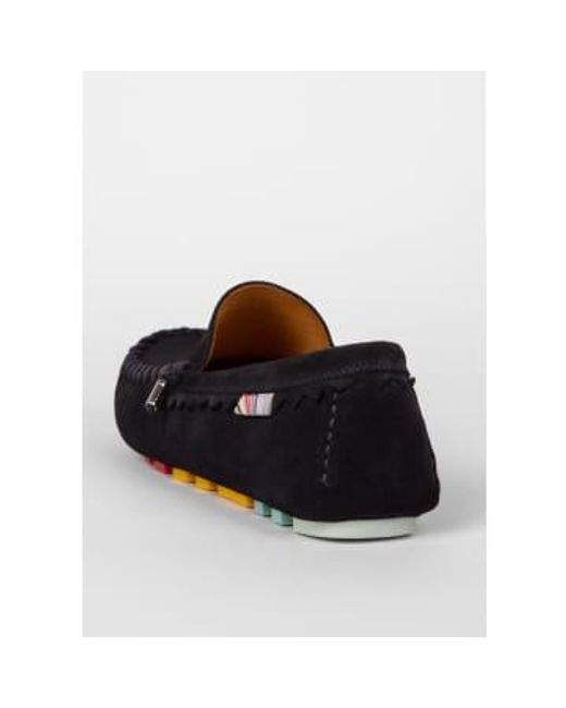 Paul Smith Black Navy Dustin Suede Loafers 39