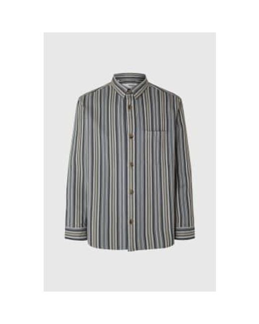 Stormy Weather Boxy James Overshirt di SELECTED in Gray da Uomo